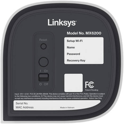 Linksys Velop Pro 6E Tri-Band Mesh Router, up to 600 Mbps on 2.4GHz, up to 2400 Mbps on 5GHz & 6GHz Wi-Fi Speed, 1Gigabit WAN & 1Gigabit LAN Port, Pack of 2, White | MX6202